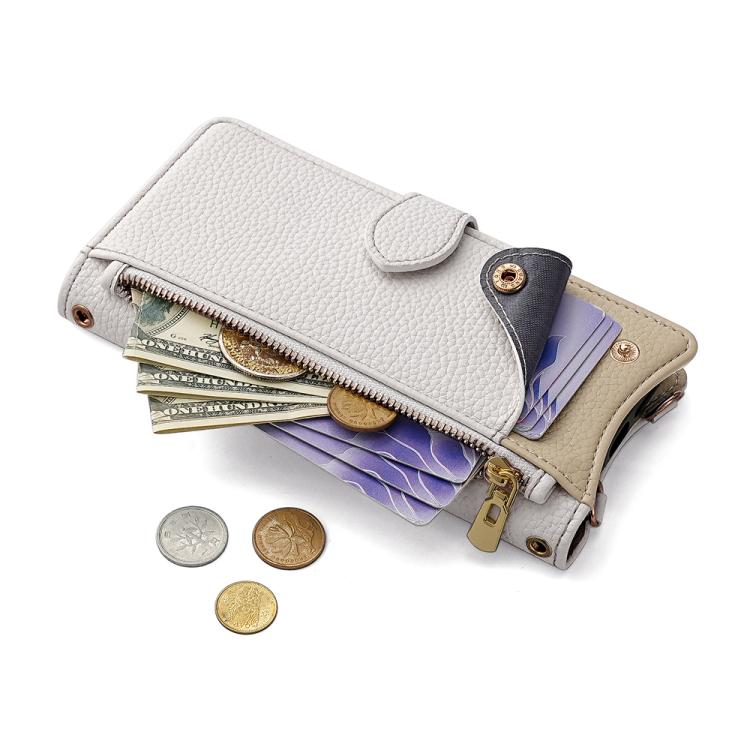 For Sharp Aquos wish4 Crossbody Chain Fishtail Litchi Leather Phone Case(White)