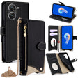 For Asus Zenfone 9 / Zenfone 10 Crossbody Chain Fishtail Litchi Leather Phone Case(Black) - ASUS Cases by PMC TechLife | Online Shopping South Africa | PMC TechLife | Buy Now Pay Later Mobicred