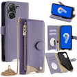 For Asus Zenfone 9 / Zenfone 10 Crossbody Chain Fishtail Litchi Leather Phone Case(Purple) - ASUS Cases by PMC TechLife | Online Shopping South Africa | PMC TechLife | Buy Now Pay Later Mobicred