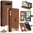 For Google Pixel 6a Crossbody Chain Fishtail Litchi Leather Phone Case(Brown) - Google Cases by PMC TechLife | Online Shopping South Africa | PMC TechLife | Buy Now Pay Later Mobicred