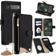 For Google Pixel 6 Pro Crossbody Chain Fishtail Litchi Leather Phone Case(Black) - Google Cases by PMC TechLife | Online Shopping South Africa | PMC TechLife | Buy Now Pay Later Mobicred