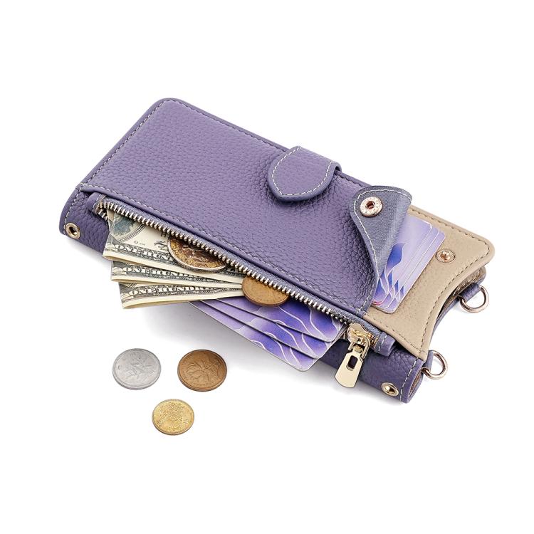 For Google Pixel 6 Pro Crossbody Chain Fishtail Litchi Leather Phone Case(Purple)