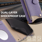 For Google Pixel 6 Pro Crossbody Chain Fishtail Litchi Leather Phone Case(Purple)