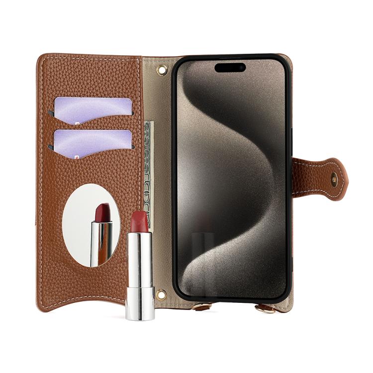 For Google Pixel 8 Crossbody Chain Fishtail Litchi Leather Phone Case(Brown)