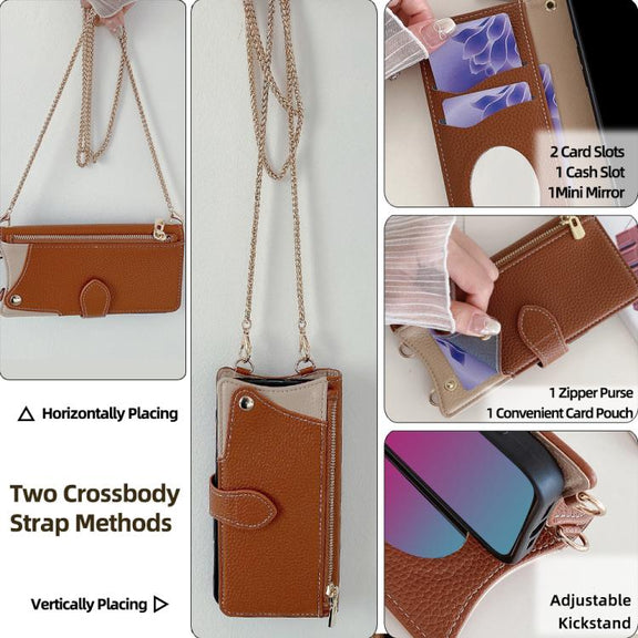 For Google Pixel 8 Crossbody Chain Fishtail Litchi Leather Phone Case(Brown)