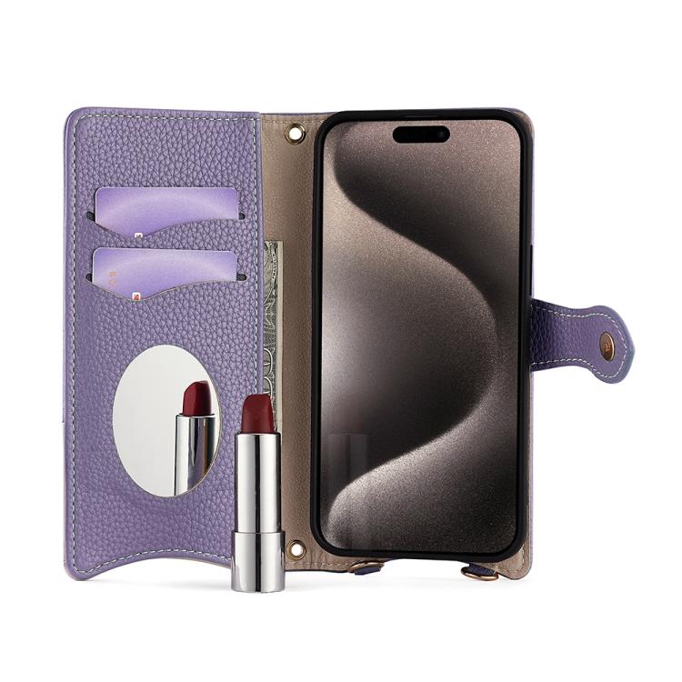 For Google Pixel 8 Crossbody Chain Fishtail Litchi Leather Phone Case(Purple)