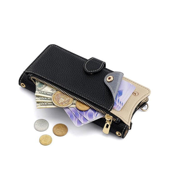 For Itel A50 Crossbody Chain Fishtail Litchi Leather Phone Case(Black)