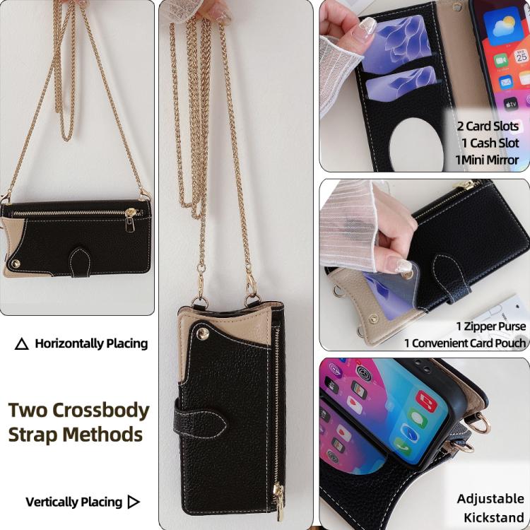 For Itel A50 Crossbody Chain Fishtail Litchi Leather Phone Case(Black)