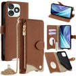For Itel A50 Crossbody Chain Fishtail Litchi Leather Phone Case(Brown) - More Brand by PMC TechLife | Online Shopping South Africa | PMC TechLife | Buy Now Pay Later Mobicred