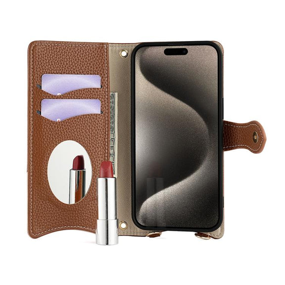 For Itel A50 Crossbody Chain Fishtail Litchi Leather Phone Case(Brown)