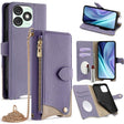 For Itel A50 Crossbody Chain Fishtail Litchi Leather Phone Case(Purple) - free shipping - PMC TechLife - Order now!