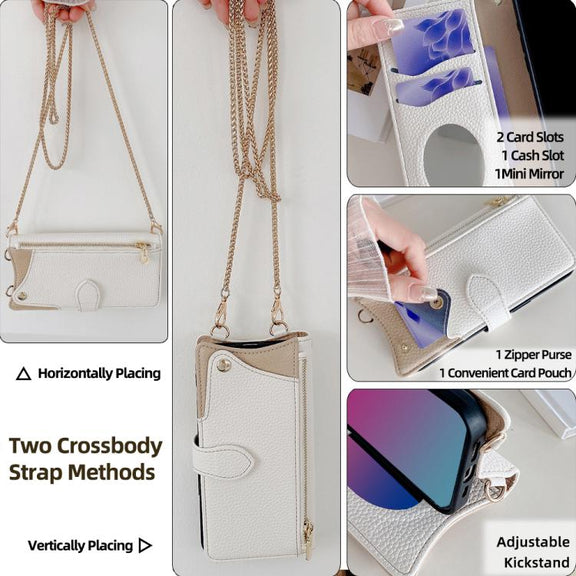 For Itel A50 Crossbody Chain Fishtail Litchi Leather Phone Case(White)