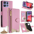 For Motorola Edge 50 Pro Crossbody Chain Fishtail Litchi Leather Phone Case(Pink) - Motorola Cases by PMC TechLife | Online Shopping South Africa | PMC TechLife | Buy Now Pay Later Mobicred