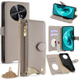 For Huawei nova 12i / Enjoy 70 Pro Crossbody Chain Fishtail Litchi Leather Phone Case(Grey) - Huawei Cases by PMC TechLife | Online Shopping South Africa | PMC TechLife | Buy Now Pay Later Mobicred