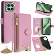 For OnePlus Ace 3 Pro Crossbody Chain Fishtail Litchi Leather Phone Case(Pink) - OnePlus Cases by PMC TechLife | Online Shopping South Africa | PMC TechLife | Buy Now Pay Later Mobicred