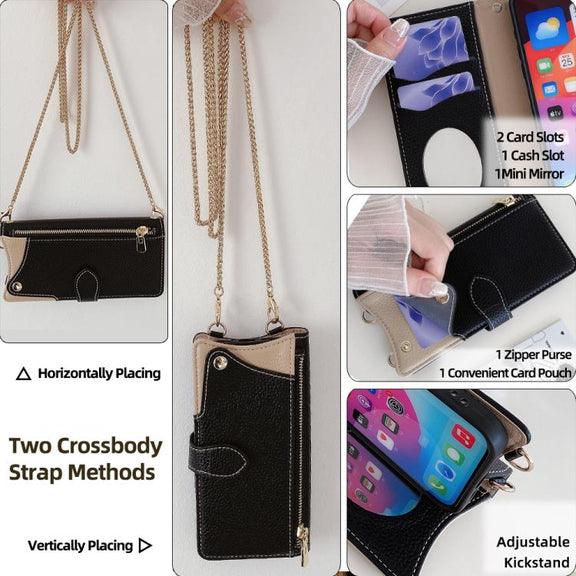 For OnePlus Nord N200 5G Crossbody Chain Fishtail Litchi Leather Phone Case(Black)