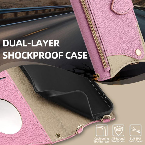 For OnePlus Nord N200 5G Crossbody Chain Fishtail Litchi Leather Phone Case(Pink)