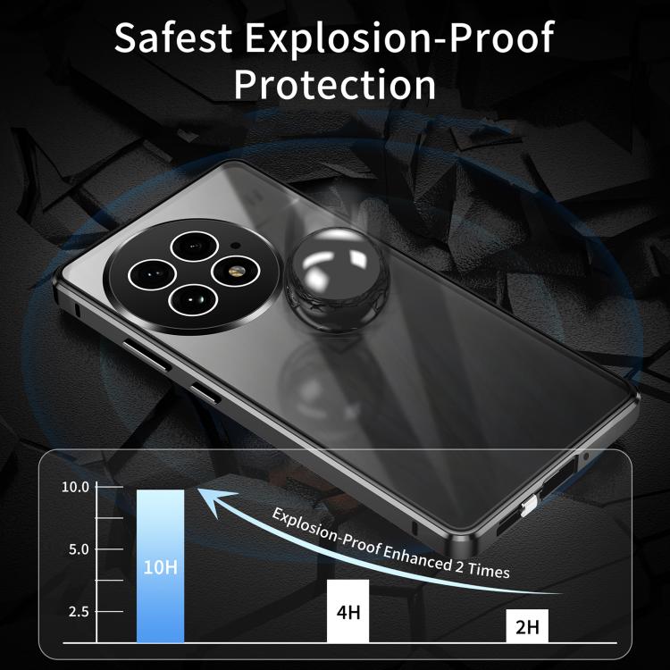 For OnePlus 13 Magnetic HD Tempered Glass Phone Case(Silver)