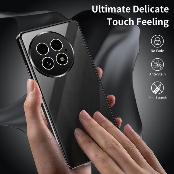 For OnePlus 13 Magnetic HD Tempered Glass Phone Case(Silver)