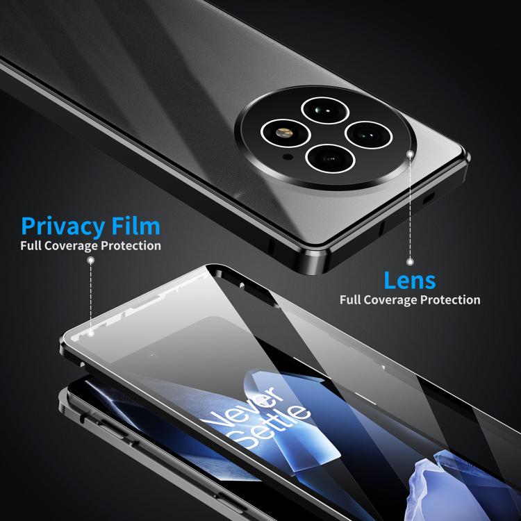 For OnePlus 13 Magnetic HD Tempered Glass Phone Case(Silver)