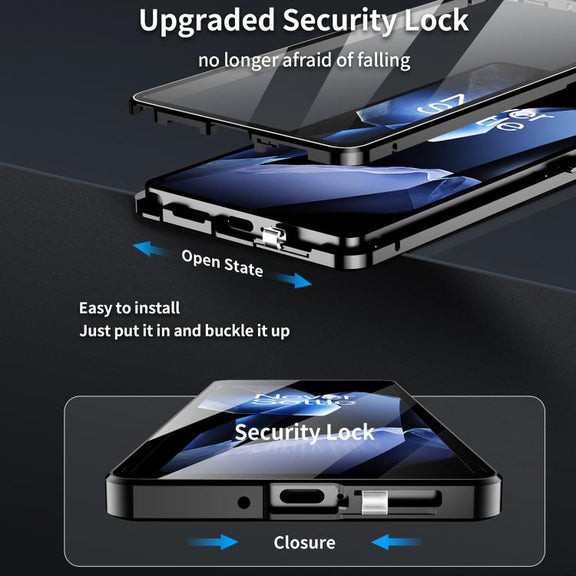 For OnePlus 13 Magnetic HD Tempered Glass Phone Case(Blue)