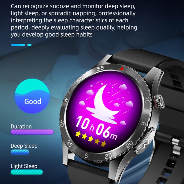 H9 1.43 inch Silicone Strap ECG Smart Watch Supports Bluetooth Calls/Smart Voice Assistant(Black)