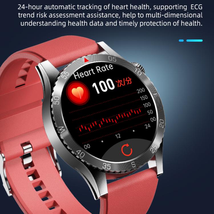 H9 1.43 inch Leather Strap ECG Smart Watch Supports Bluetooth Calls/Smart Voice Assistant(Black)