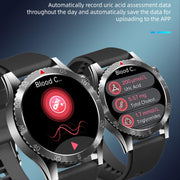 H9 1.43 inch Leather Strap ECG Smart Watch Supports Bluetooth Calls/Smart Voice Assistant(Brown)