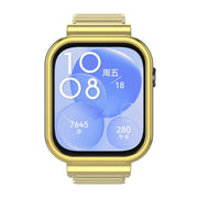 For Huawei Watch Fit3 Hollow Chain Metal Frame Watch Band(Gold)