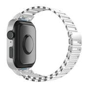 For Huawei Watch Fit3 Hollow Chain Metal Frame Watch Band(Silver+Silver White)