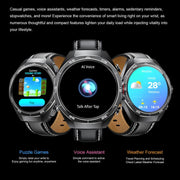 GT97 1.53 inch Round Screen 2 in 1 Bluetooth Earphone Leather Strap Smart Watch Supports Bluetooth Calls(Silver)