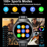 GT97 1.53 inch Round Screen 2 in 1 Bluetooth Earphone Leather Strap Smart Watch Supports Bluetooth Calls(Black)