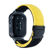 For Huawei Watch Fit3 Brushed Metal Silver Frame Watch Band(Black Yellow)