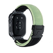 For Huawei Watch Fit3 Brushed Metal Silver Frame Watch Band(Black Green)