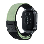 For Huawei Watch Fit3 Brushed Metal Silver Frame Watch Band(Black Green)
