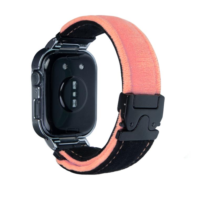 For Huawei Watch Fit3 Brushed Metal Silver Frame Watch Band(Black Peach)