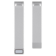 For Garmin Watch 22mm Milanese Dual Section Magnetic Metal Watch Band(Silver)