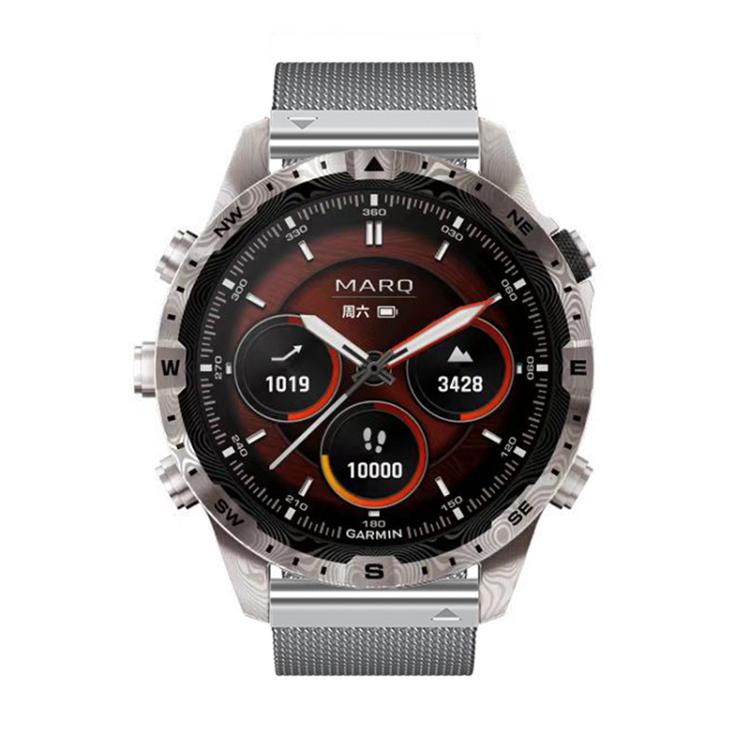 For Garmin Watch 26mm Milanese Dual Section Magnetic Metal Watch Band(Silver)