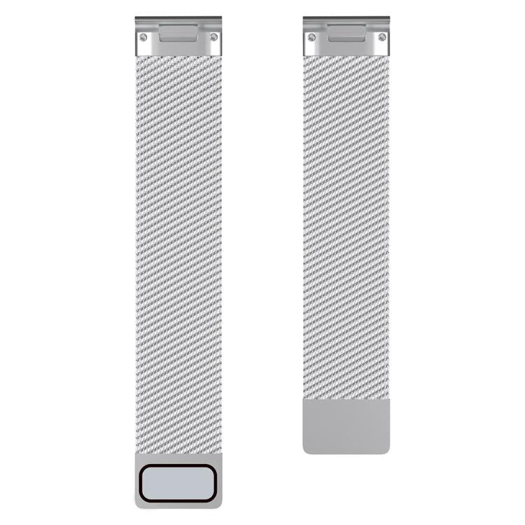 For Garmin Watch 26mm Milanese Dual Section Magnetic Metal Watch Band(Silver)