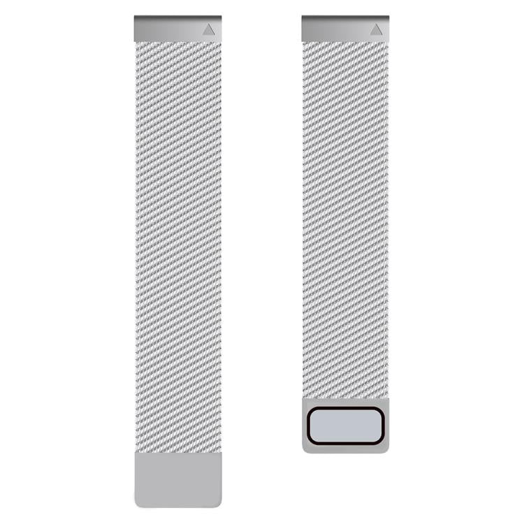 For Garmin Watch 26mm Milanese Dual Section Magnetic Metal Watch Band(Silver)