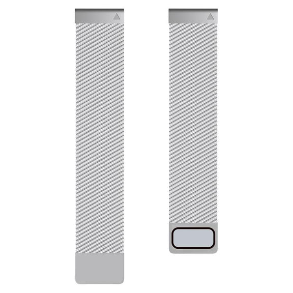 For Garmin Watch 26mm Milanese Dual Section Magnetic Metal Watch Band(Silver)