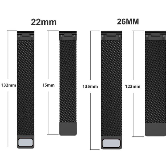 For Garmin Watch 22mm Milanese Dual Section Magnetic Metal Watch Band(Silver)
