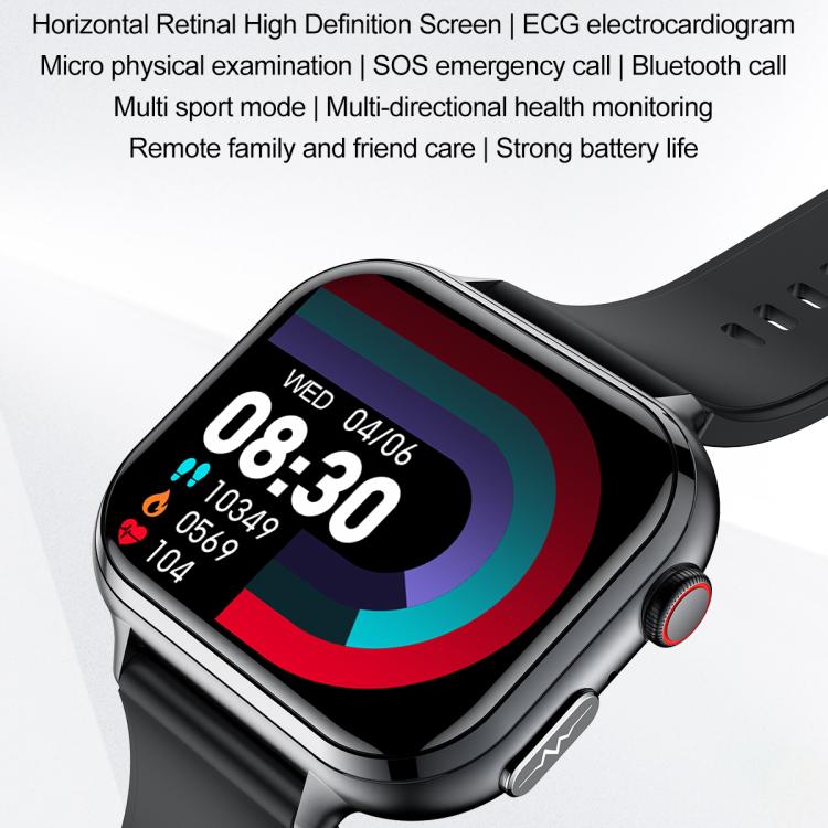 TK17 1.91 inch Horizontal Screen Silicone Strap Smart Watch Supports ECG Electrocardiogram(Blue)