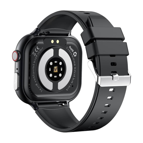 TK17 1.91 inch Horizontal Screen Leather Strap Smart Watch Supports ECG Electrocardiogram(Black)