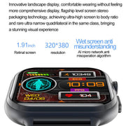 TK17 1.91 inch Horizontal Screen Leather Strap Smart Watch Supports ECG Electrocardiogram(Brown)