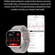 TK17 1.91 inch Horizontal Screen Leather Strap Smart Watch Supports ECG Electrocardiogram(Brown)