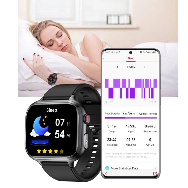 TK17 1.91 inch Horizontal Screen Leather Strap Smart Watch Supports ECG Electrocardiogram(Brown)