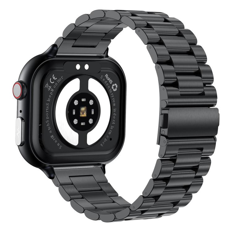 TK17 1.91 inch Horizontal Screen Steel Strap Smart Watch Supports ECG Electrocardiogram(Black)