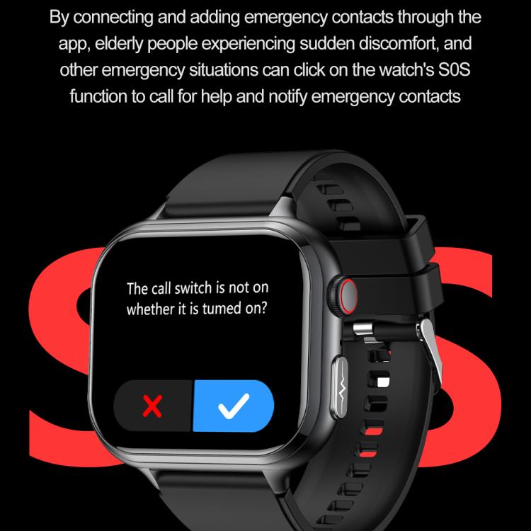 TK17 1.91 inch Horizontal Screen Steel Strap Smart Watch Supports ECG Electrocardiogram(Silver)