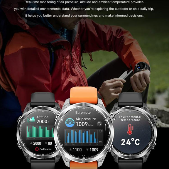 HD300 1.43 inch AMOLED Screen Silicone Strap Sports Smart Watch Supports Blood Oxygen Detection(Black)